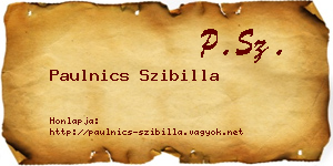 Paulnics Szibilla névjegykártya